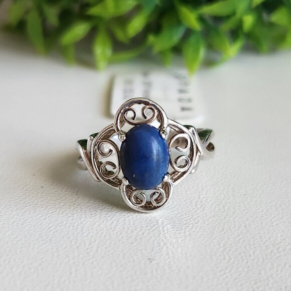 925 Sterling Silver Lapis Lazuli Antique Ring - Picture 1 of 4